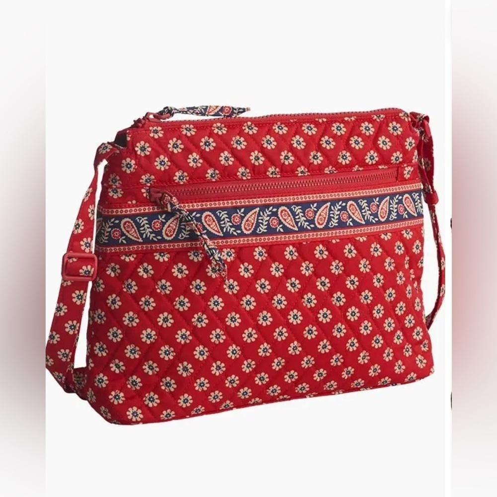Vera Bradley Red and Blue Patterned Crossbody Bag